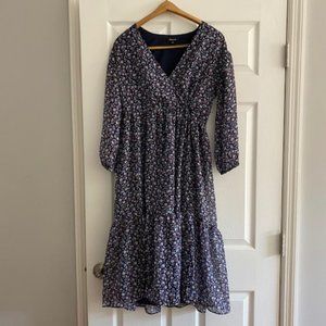 Madewell Tie-Waist Midi Dress in Harvest Vine